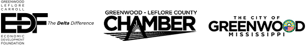 Greenwood EDF logo, Greenwood Chamber logo, and City of Greenwood logo