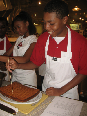 Children in cooking class.